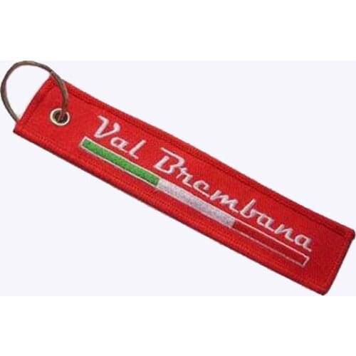 Fashion Embroidery Key Tag Made by Twill and Metal Ring Embroidery Logo On the Front and Backing MOQ100 free shipping