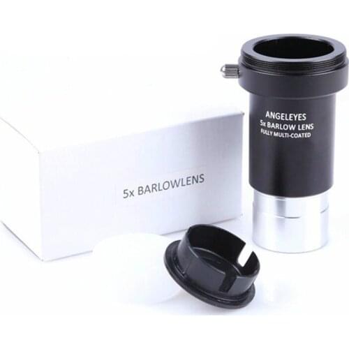 Angeleyes 1.25" All Metal 5X Barlow Lens with 31.7mm Interface M42x0.75 Thread for Astronomical Telescope Monoculars Eyepiece