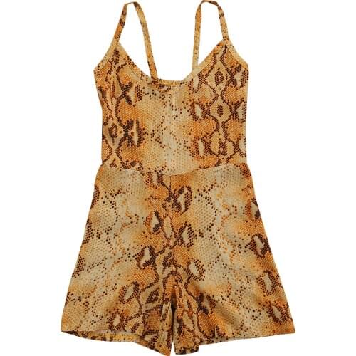 1-6Y Toddler Kids Baby Girl Sleeveless Snake Print Fashion Girls Romper Jumpsuit Strap Shorts Pant Outfits Summer Clothes