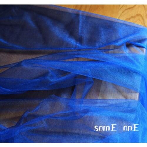 Pearly-lustre Mesh tulle Fabric Dark blue DIY Skirt Scarf Veil Background Decor Lace Wedding Dress Designer Fabric 50*150cm