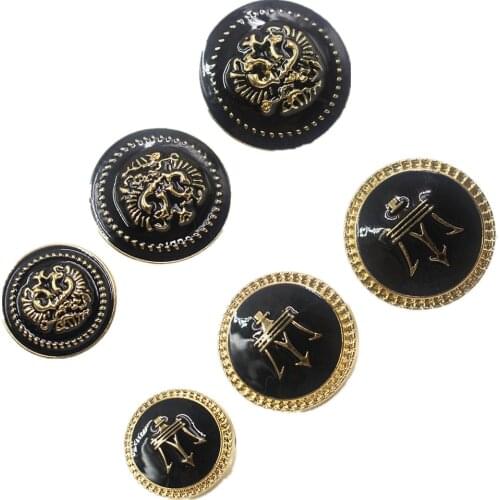 10pcs/lot metal buttons for clothes black color sweater coat decoration shirt buttons accessories DIY JS-0151