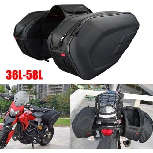 1 Pair Motorcycle Saddle Bags with Waterproof Cover Plastic Sheet Motorcycle Cycling Accessories Travel Bag Set WHShoppi