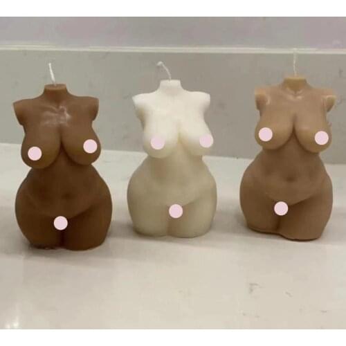 Sexy Woman Silicone Body Molds Thick Curvy Figure 3d Candle Moulds Making Diy Soap Candle Chocolate Plaster Craft Home Decor