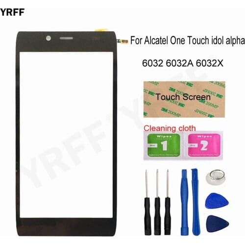 For Alcatel One Touch idol alpha 6032 6032A 6032X OT6032 Touch Screen Glass Panel Digitizer Sensor Glass Panel