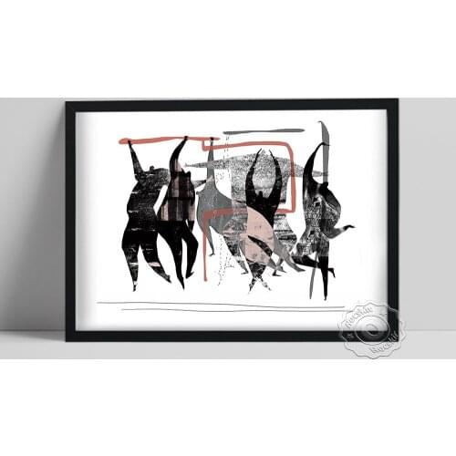 Moden Abstract Figure Printing Poster, White Background Light Shadow Art Canvas Painting, Vintage Art Expressionism Wall Decor