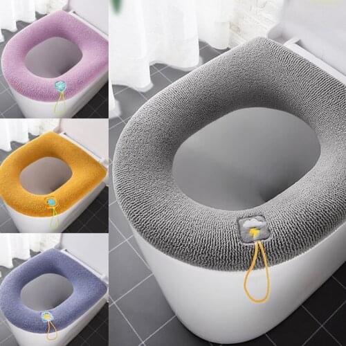 Universal Soft Heated Washable Toilet Seat Mat Set Home Decor Spandex Closestool Mat Seat Cover Toile Warmer Case
