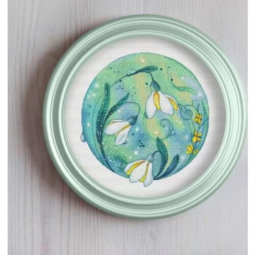 Cross stitch Handmade 14CT Counted Canvas DIY,Cross-stitch kits,Embroidery Youyu Snow Lotus 34-35