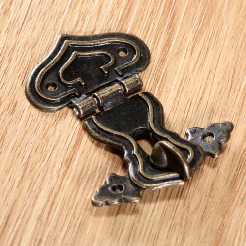 1Pc Antique Bronze Toggle Hasps Lock Latch Catch Clasp Jewelry Chest Box Suitcase Decorative Buckles Furniture Hardware 63x47mm