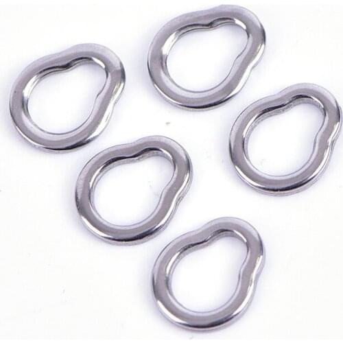 10pcs Fishing Ring Solid Fishhooks Pear Fishing Ring Steel Accessories Or Lure Jig Seamless Steel Fishing Swivel Connector