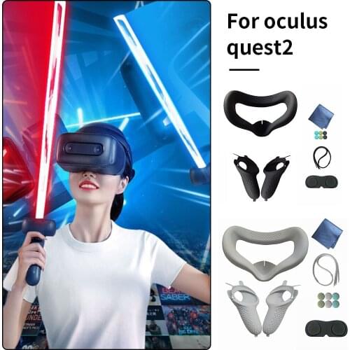 12 Pcs/Lot VR Glasses Protector Silicone VR Glasses Protective Cover Kits Controller Protector Replacement For Oculus Quest 2