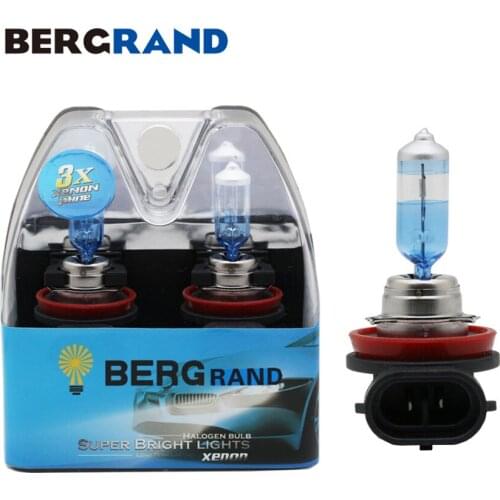 2PCS H11 Xenon Super Vision Ultra 4000K Fog Halogen Bulb 55W Car Head Light Lamp 12V Halogen Lamp Driving Fog Lamp Quartz Glass