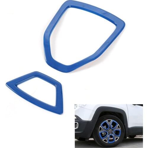 BBQ@FUKA 2x ABS Car Auto Wheel Tire Rim Hub Decoration Trim Styling 4 Colors Fit For 15-2016 Jeep Renegade 1.4 Car accessory