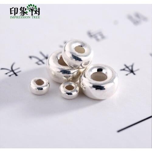 10Pcs 3x2/5x3/6x3mm Big Hole 925 Silver Color Sterling Spacer Beads Necklace Bracelets Connectors For DIY Jewelry Making 92505