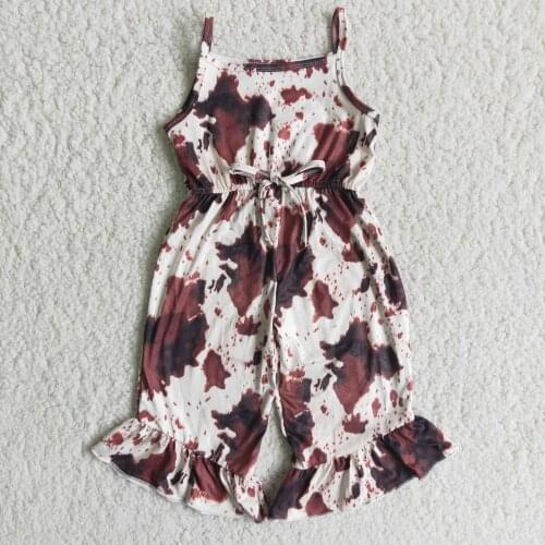 Summer baby romper Ink pattern cow small shoulder strap bodysuit infant clothing girl baby bodysuits new arrival