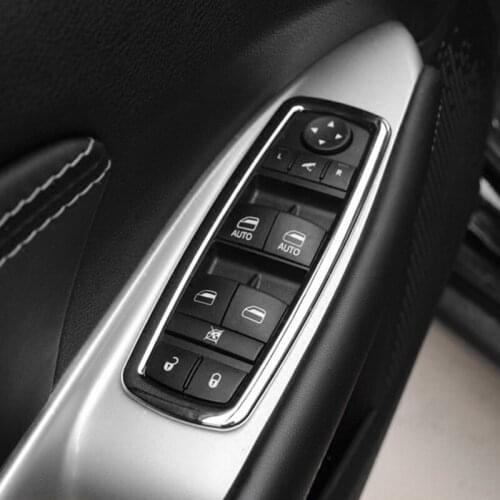 For Jeep Grand Cherokee 2011-2018 ABS Chrome Interior Door Armrest Window Switch Button Cover Trim 4pcs Car Styling
