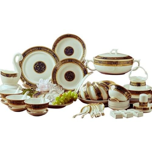 European tableware set 60 pieces Jingdezhen bone china tableware set western style Phnom Penh ceramic home gifts