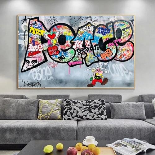 Banksy Graffiti Art Painting on Canvas Street Art Posters and Printmaking Murals Home Decor