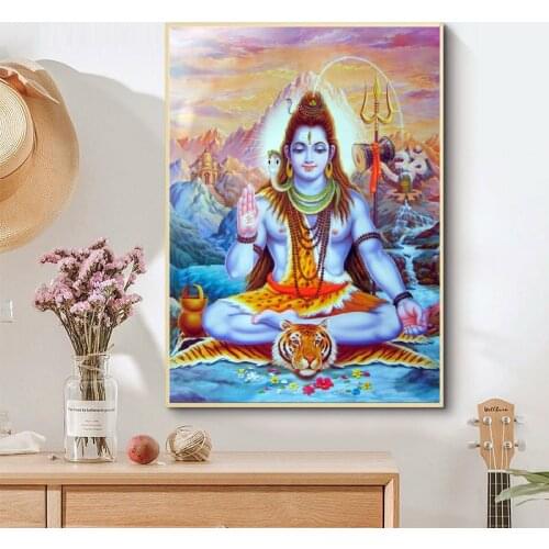Modern Abstract Picture Canvas Painting Wall Art Colorful Buddha Poster HD Print For Living Room Home Decoration No Frame