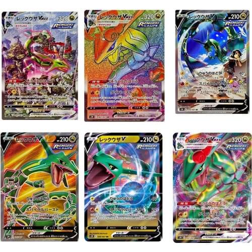 Pokemon Cards Japanese Anime Figure Kids Toys Board Games Pokemon Figures Rayquaza VMAX Animation Peripherals Gifts For Children