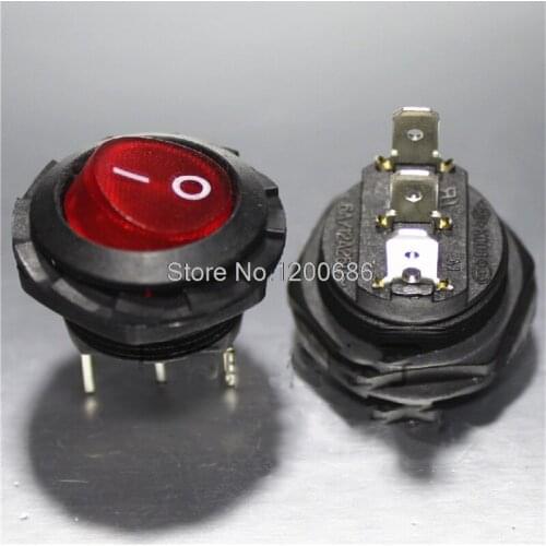 20MM hole Round rocker switch 220V KCD8 Rocker Switch Mini Boat Switch 10A/125V 6A/250V SPST Press Button Rocker Switch