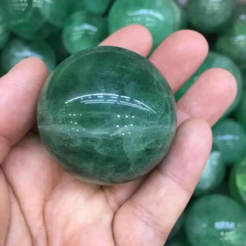 MOKAGY Natural Fluorite Quartz Stone Sphere 45mm-50mm Green Crystal Balls 1pc