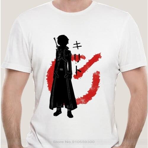 Master Swordsman Kirito Sword Art Online T-Shirt Men Kirito Anime Manga Yuuki Game Sao Cotton Shirt Short Sleeve T Shirt