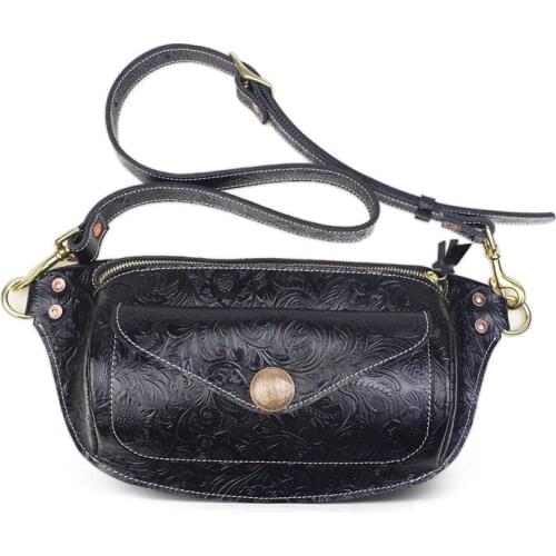 Men Crossbody Bag Multi-function Sling Chest Bag Mini Shoulder Bag Genuine Leather Handmade Casual Unisex Handbags For Men