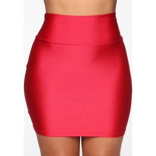 New Women Mini Solid Elastic Short Skirt Pencil Skirt Bodycon Slim Skirt Seamless Tight Fitted Skirt