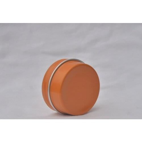 30g Orange Round Tin Storage Box Mini Metal Empty Pot Plain Refillable Bottle Container Screw Top Cosmetic Storage Jars