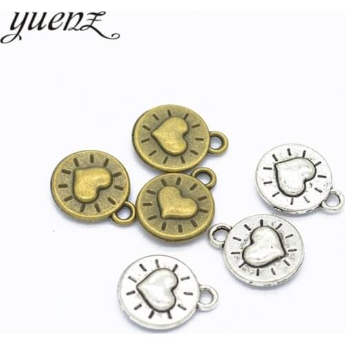 YuenZ 10pcs Hot Sell Antique Silver Plated Hearts Charm Pendants for Bracelet Jewelry Accessories Making 17*14mm A56