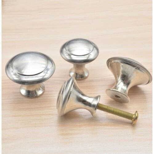 10pcs/lot Durable Kitchen Cupboard Drawer Handles Knobs Cabinet Knobs Round Stainless Steel Handles Furniture Hardware