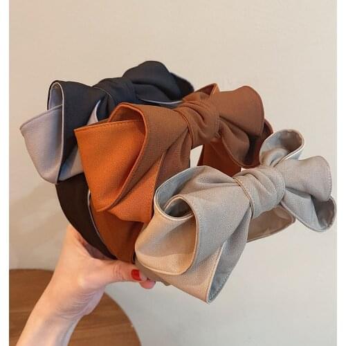 Luxury Three-dimensional Hairpins Hairbands For Women Patchwork Color Big Bowknot Tie Headwear Clothing Hair Accessories Korean