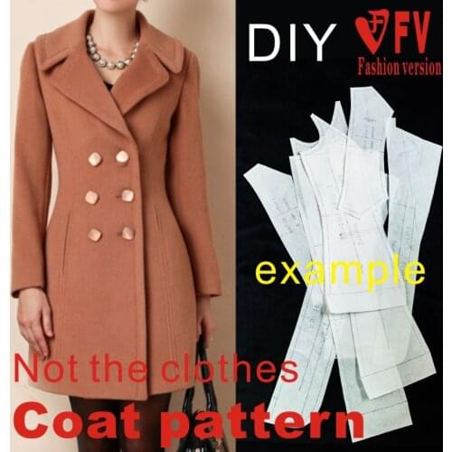 Clothing DIY Overcoat Sewing Pattern Coat Sewing Template Cutting drawing BFY-35