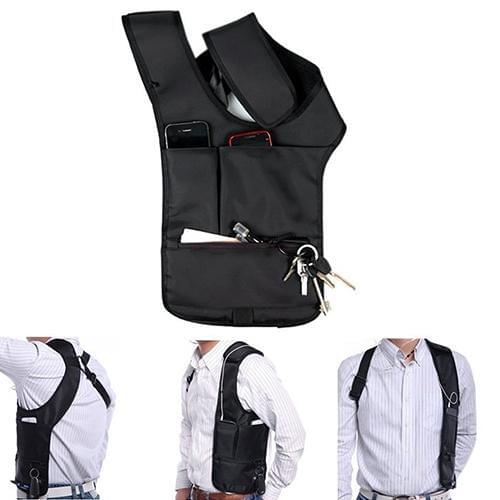 HOT Men Travel Business Fino Bag Burglarproof Shoulder Bag Holster Anti Theft Security Strap Digital Storage Chest Bags Safe