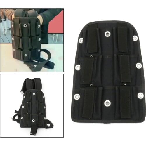 Technical Diving Backplate Wight Plate Storage Pad Scuba Diver Back Plate Harness Pad Dry Suit Holder with 6 Weight Pockets