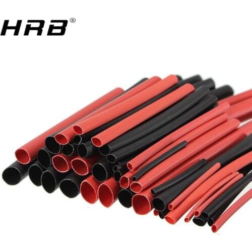 1M Red +1M Black Heat Shrink Tubing 2mm 3mm 4mm Shrinkage 5mm 6mm 7mm 16mm 20mm Silicon Wire Heated Tube Shrinkable RC Parts DIY