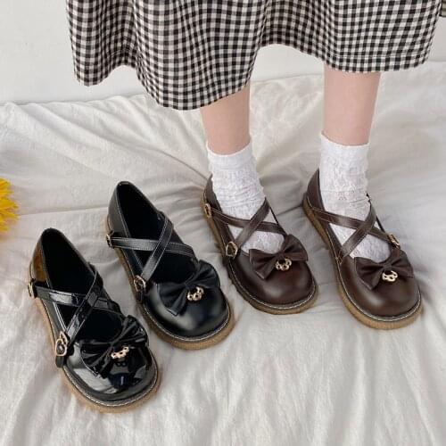 Lolita Shoes Cross-tied Platform Shoes Heart shaped Buckle Strap Mary Janes Shoes Girls Princess Shoe Women Casual Shoes 8850N