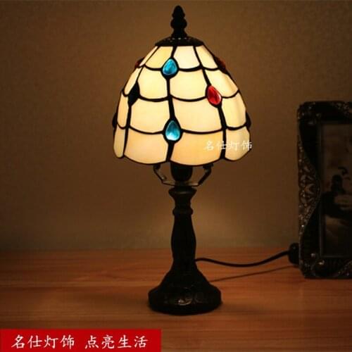 Turkish Mosaic Lamps E27 Base Handmade Glass Lampsahde Bedroom Bedside Vintage Table Lamp Light Fixtures