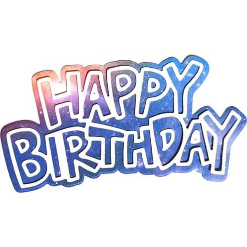 Hollow Happy Birthday Carbon Steel Cutting Dies DIY Scrapbooking Photo Album Embossing Paper Cards Making Stencil Decor