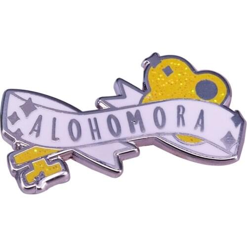 Yellow Glitter Twinkle Enamel Pin White Ribbon Stars Badge