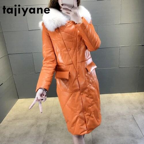Coat Winter Autumn Women Clothes 2021 Korean Sheepskin Down Coat Fox Fur Collar Real Genuine Leather Jacket Plus Size ZT4911