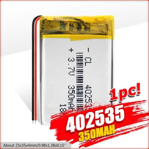 1/2/4x Rechargeable 3.7V 350mAh Lithium Polymer Batteries 402535 Li-Po Battery With Pcb Module 3.7 Volt 35x25x4mm Li-ion Battery