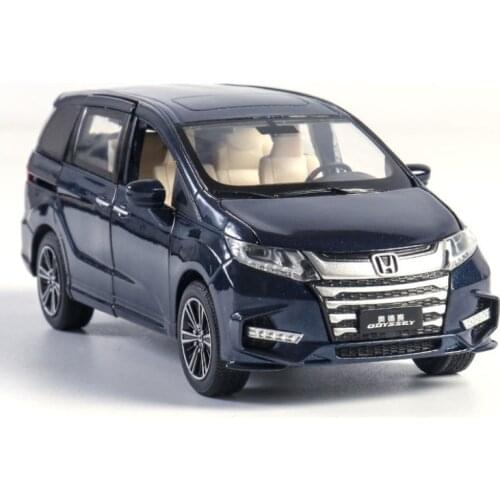 1: 32 Simulation Honda Odyssey Childrens Toy Alloy Nanny Car With Sound And Light Door Opening Model Boy Gift Deep Blue