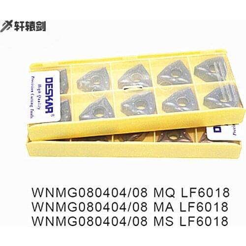 10PCS wnmg080404 wnmg080408 MQ MS MA HA LF6018 Turning Tool Insert CNC Carbide For Stainless DESKAR