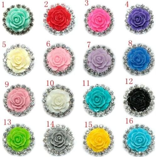 2018 Promotion Plating New Arrival In Stock!10pcs 21mm 16 Colors Metal Rhinestone Button With Center Diamante For Embellishment
