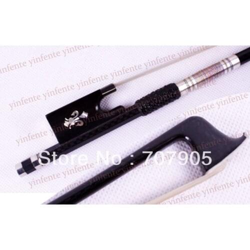 4/4 Violin Bow High quality Carbon Fiber Ebony Frog Flower inlaid