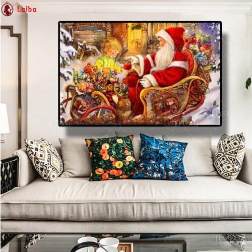 5 d diamond mosaic Hot selling home art santa kids gifts For Living Room Home Decor diamond Painting embroidery mosaic
