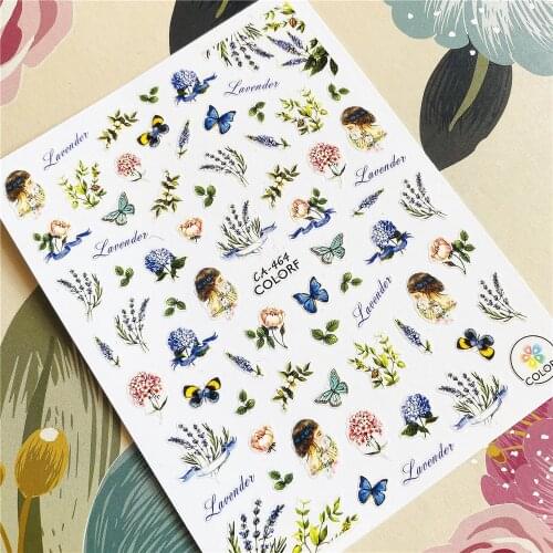 CA-423-464 lavender Yellow vanilla 3D Back glue Nail decal Nail sticker Nail decoration Nail art Nail tool Nail ornament