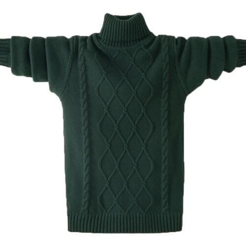 Kids Boys Sweaters 2021 Autumn Winter Children Hemp Flowers Knitted Turtleneck Pullover Sweaters For Teen Boys 11-170 Clj533