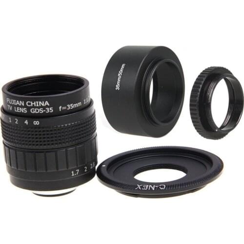 Fujian 35mm F1.7 CCTV Movie lens +C Mount+Lens Hood for SONY NEX-6,NEX-5R,NEX-F3,NEX-7,NEX-5N,NEX-C3 NEX-5,NEX-3,A6000,A5000